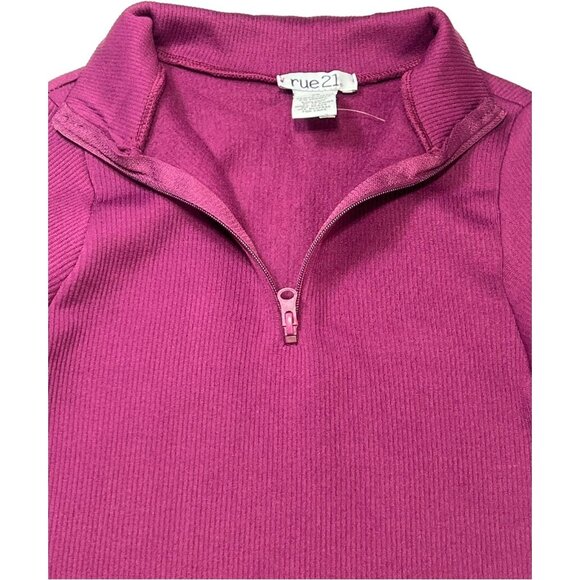 Rue 21 - Women's 1/2 Zip Long Sleeve Shirt - Purple - Extra Small - Picture 11 of 14